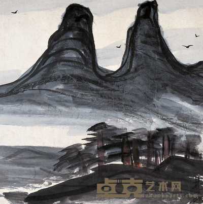 林风眠 约50年代 羊角峰 68×68cm